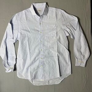Ledbury Fine Shirting Mens Classic Fit Light Blue Button Down Shirt Size 16